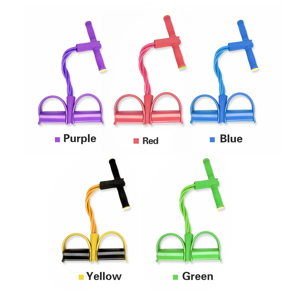 4 Tube Resistance Bands Latex Pedal Exerciser