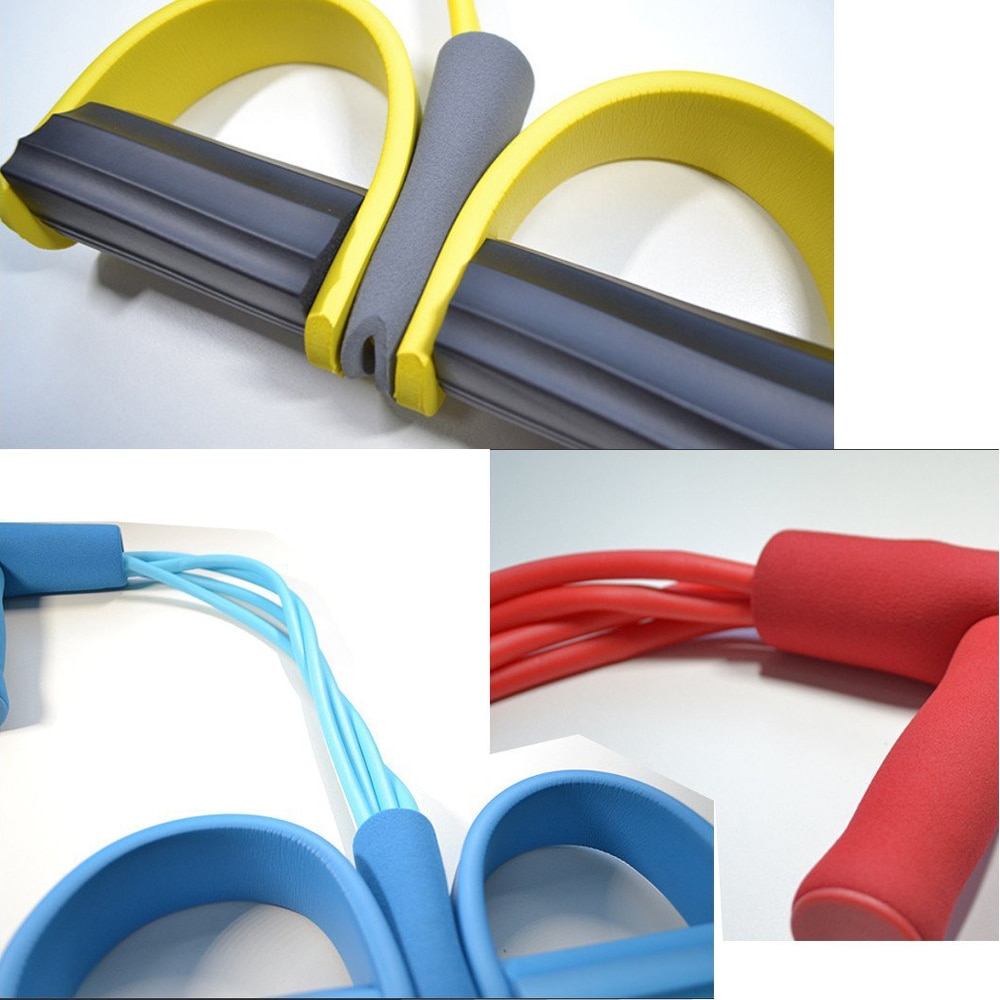 4 Tube Resistance Bands Latex Pedal Exerciser