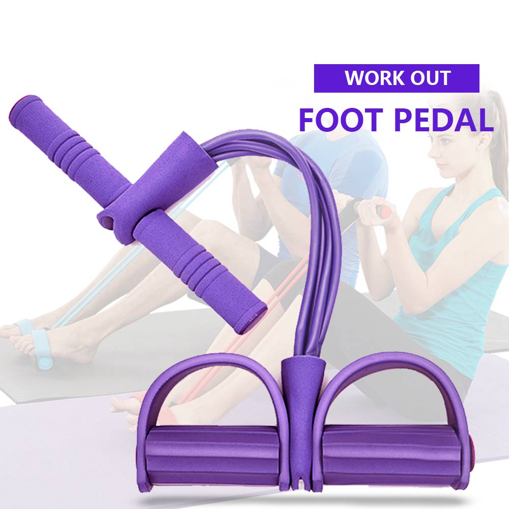 4 Tube Resistance Bands Latex Pedal Exerciser