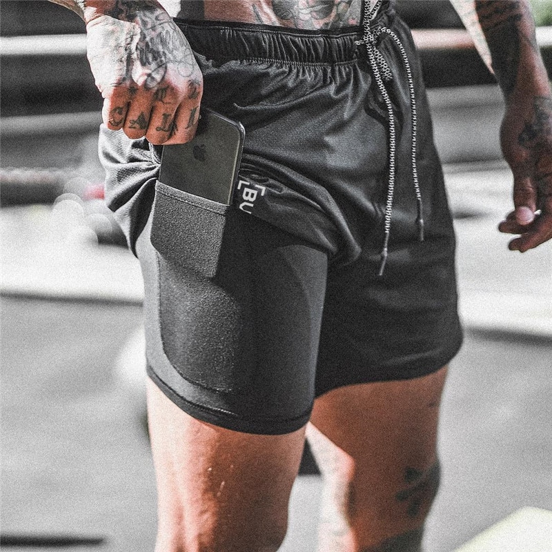 Men's Running Shorts 2 in 1 Double-deck & Quick Drying Men's Running Shorts 2 in 1 Double-deck & Quick Drying
