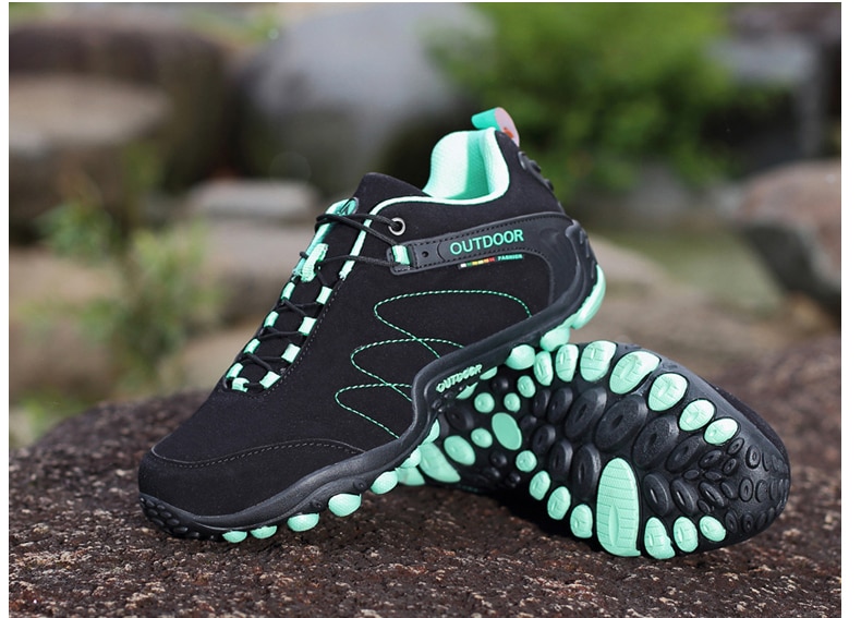 Women Leather Hiking Shoes Outdoor