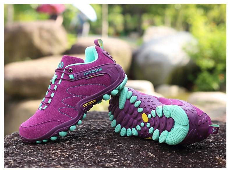 Women Leather Hiking Shoes Outdoor