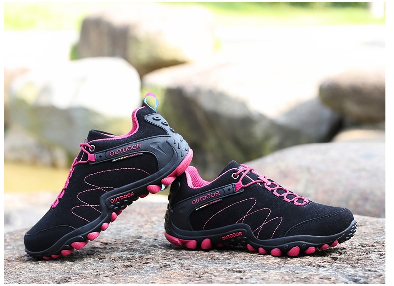 Women Leather Hiking Shoes Outdoor