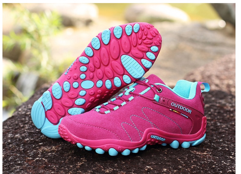 Women Leather Hiking Shoes Outdoor