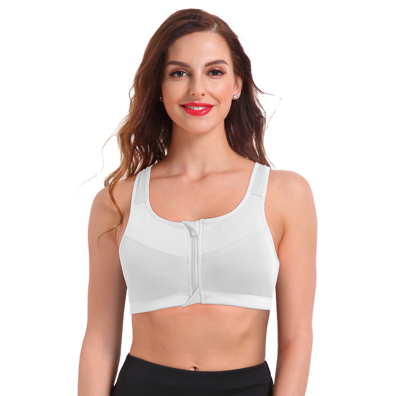 Women's Sports Bra with Frontal Zipper
