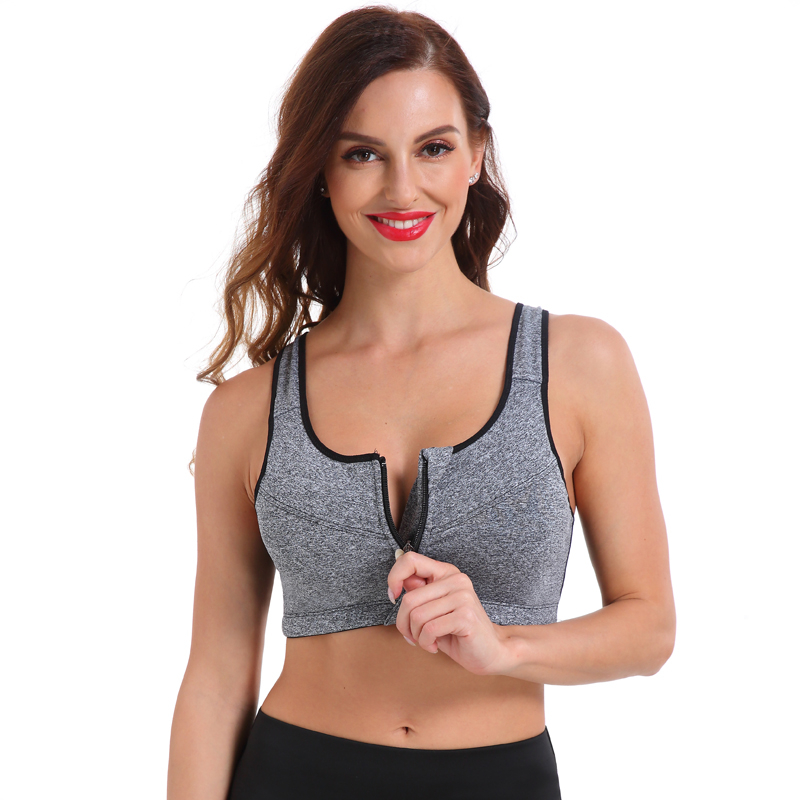 Women's Sports Bra with Frontal Zipper