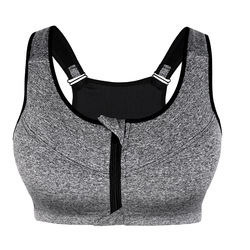 Women's Sports Bra with Frontal Zipper