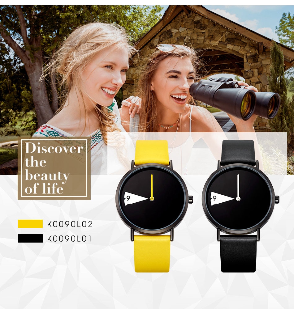 Minimalist Women Watch Ultra-Thin Leather Strap Fashion Quartz Ladies Watches Waterproof