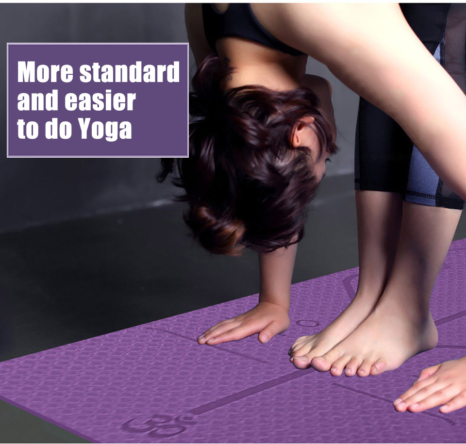 1830*610*6mm TPE Yoga Mat with Position Line Non Slip Carpet Mat For Beginner Environmental Fitness Gymnastics Mats 1830*610*6mm TPE Yoga Mat with Position Line Non Slip Carpet Mat For Beginner Environmental Fitness Gymnastics Mats