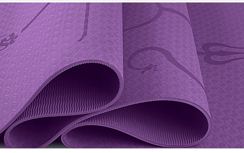 1830*610*6mm TPE Yoga Mat with Position Line Non Slip Carpet Mat For Beginner Environmental Fitness Gymnastics Mats 1830*610*6mm TPE Yoga Mat with Position Line Non Slip Carpet Mat For Beginner Environmental Fitness Gymnastics Mats