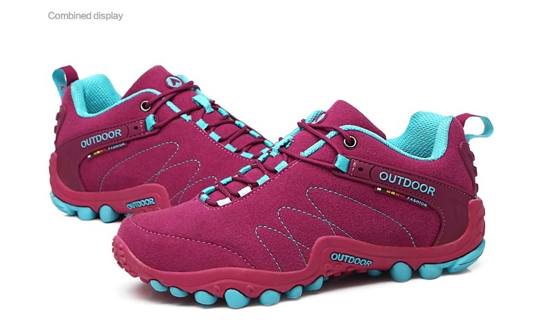 Women Leather Hiking Shoes Outdoor