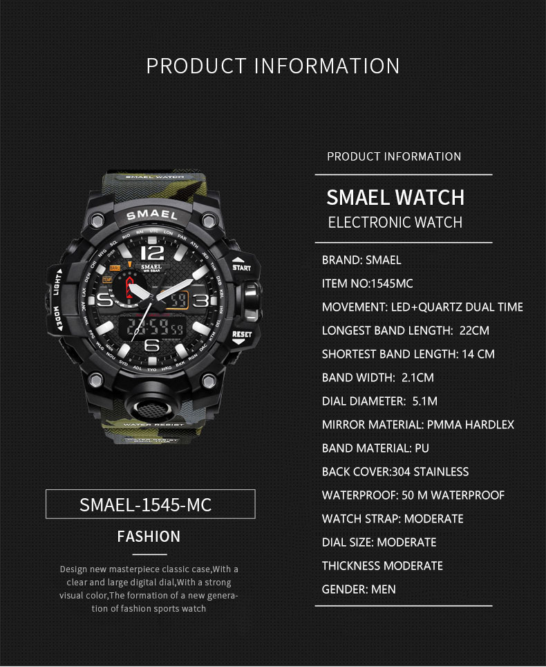 Rugged Sports Watches for Men with Digital and Analogue Display Rugged Sports Watches for Men with Digital and Analogue Display
