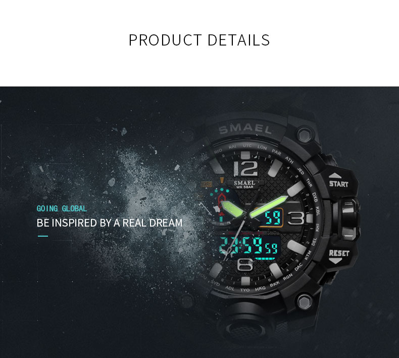 Rugged Sports Watches for Men with Digital and Analogue Display Rugged Sports Watches for Men with Digital and Analogue Display