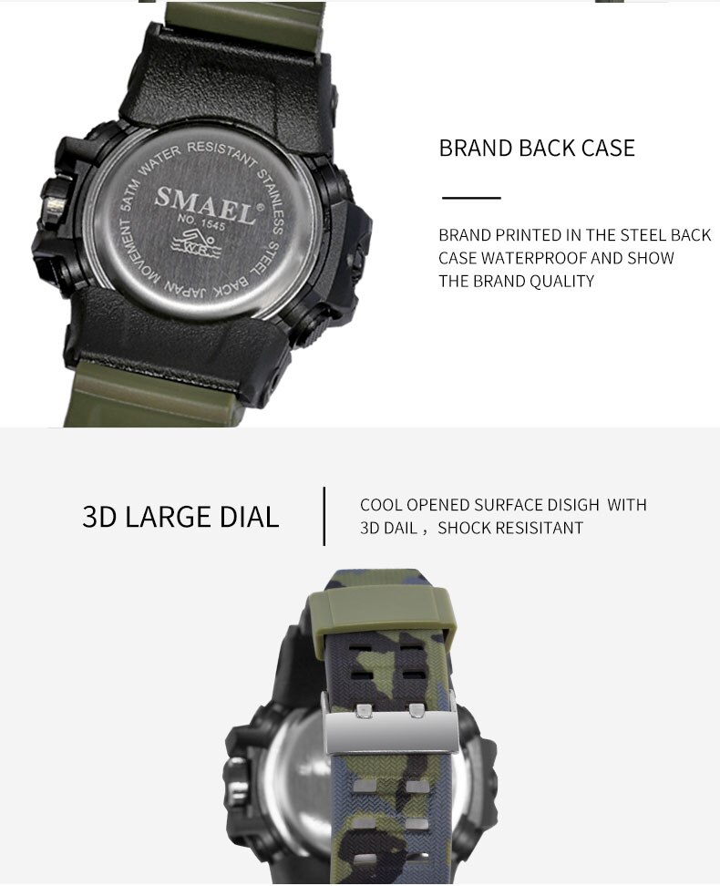 Rugged Sports Watches for Men with Digital and Analogue Display Rugged Sports Watches for Men with Digital and Analogue Display