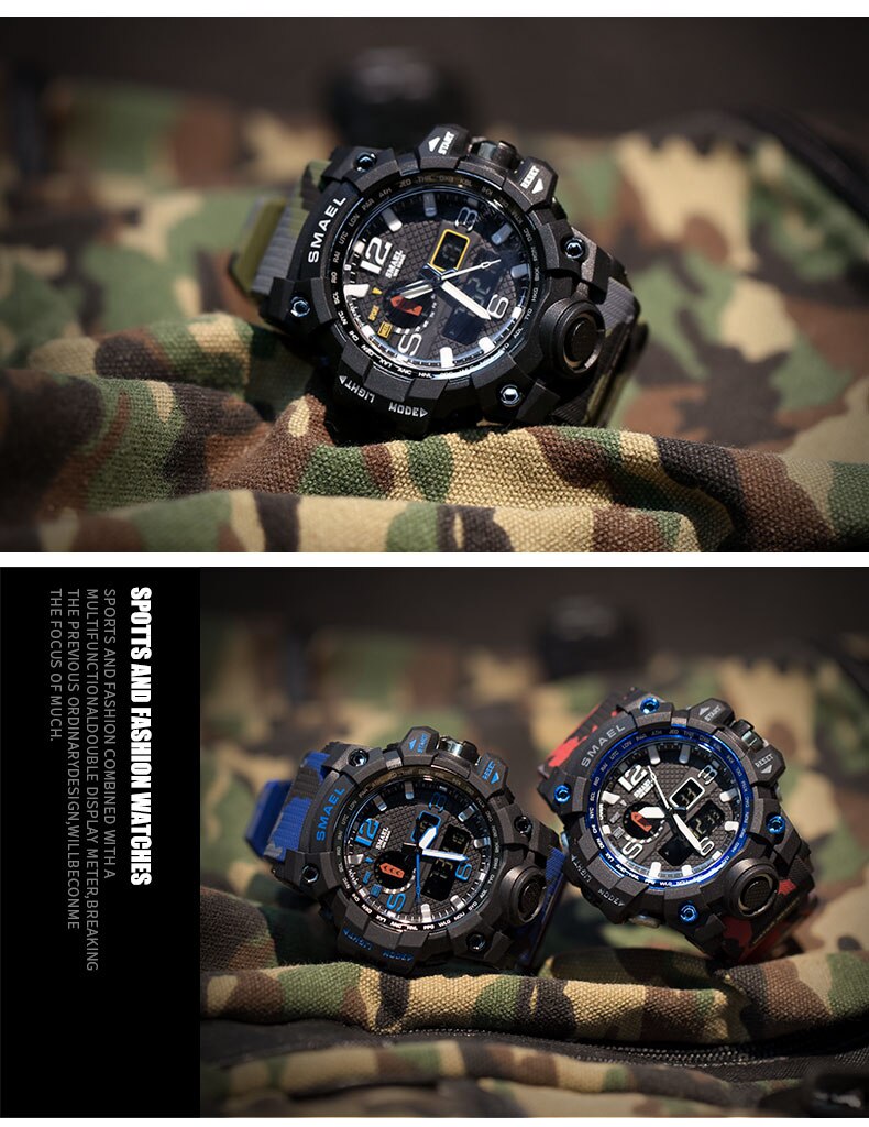 Rugged Sports Watches for Men with Digital and Analogue Display Rugged Sports Watches for Men with Digital and Analogue Display