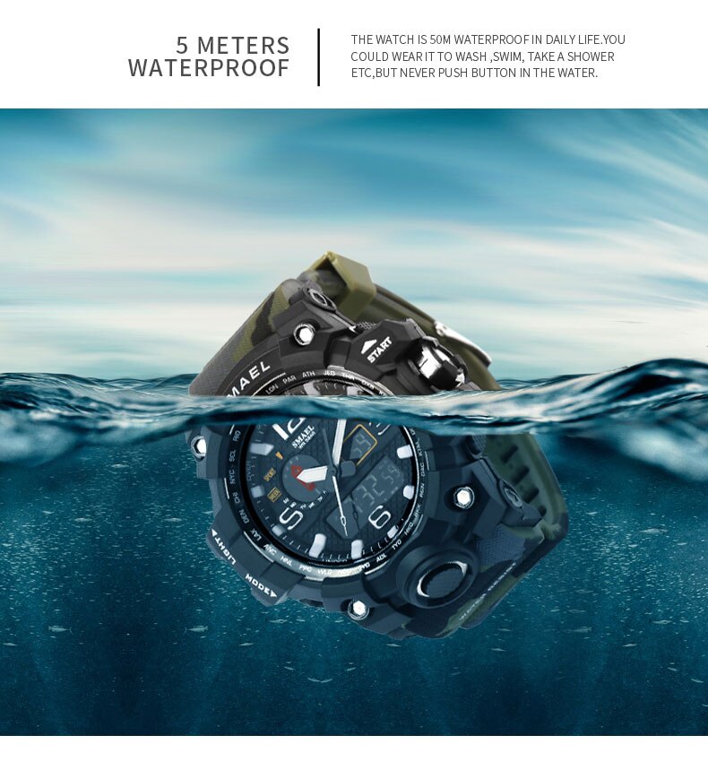 Rugged Sports Watches for Men with Digital and Analogue Display Rugged Sports Watches for Men with Digital and Analogue Display