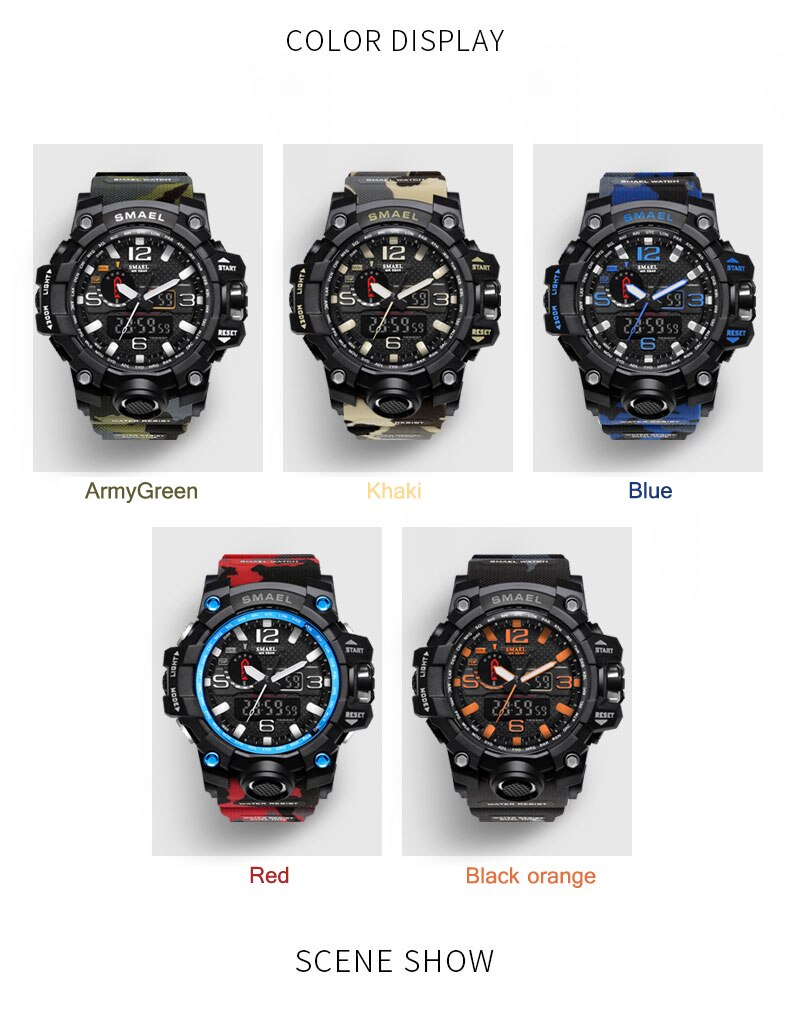 Rugged Sports Watches for Men with Digital and Analogue Display Rugged Sports Watches for Men with Digital and Analogue Display