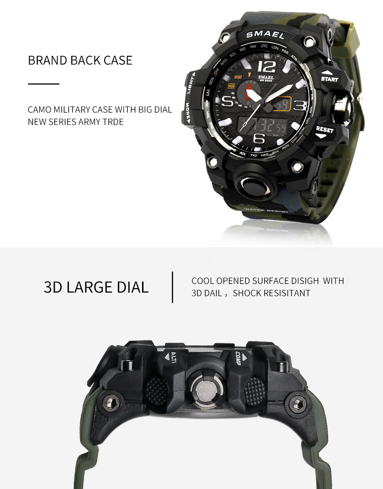 Rugged Sports Watches for Men with Digital and Analogue Display Rugged Sports Watches for Men with Digital and Analogue Display