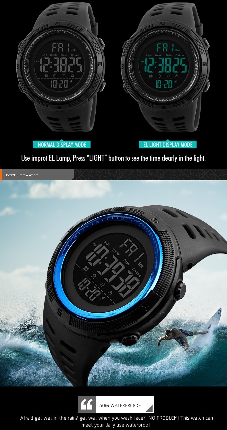 Sports Watch for Men with Digital Display