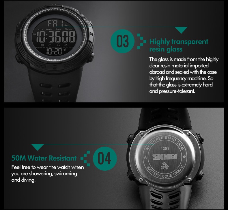 Sports Watch for Men with Digital Display