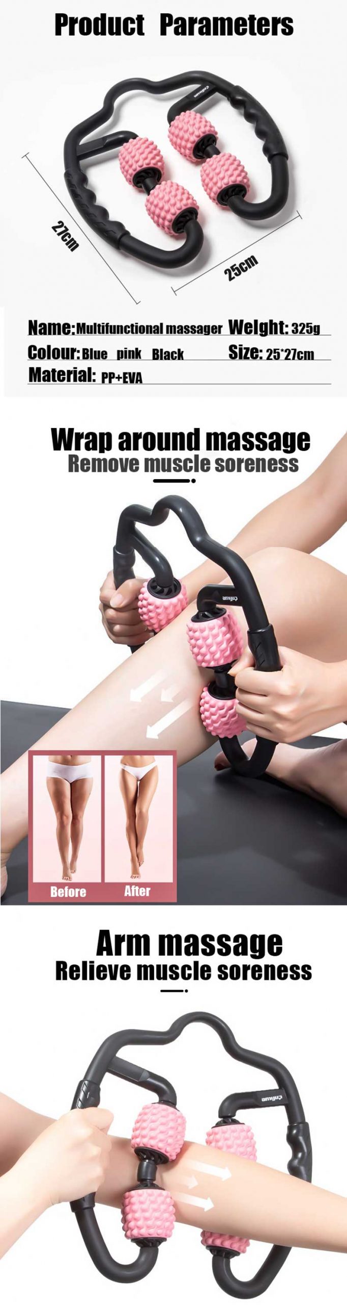 Massage Roller for Arm Leg Neck Muscle Tissue