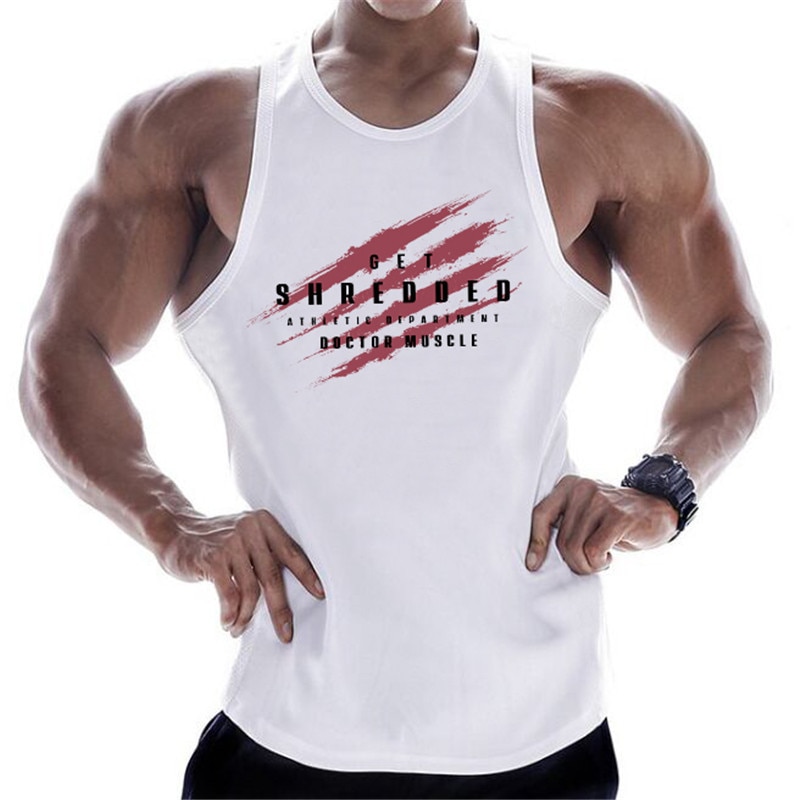 T-shirt sans manches pour homme, vêtement de sport, musculation, Fitness, course à pied, gym, 2020