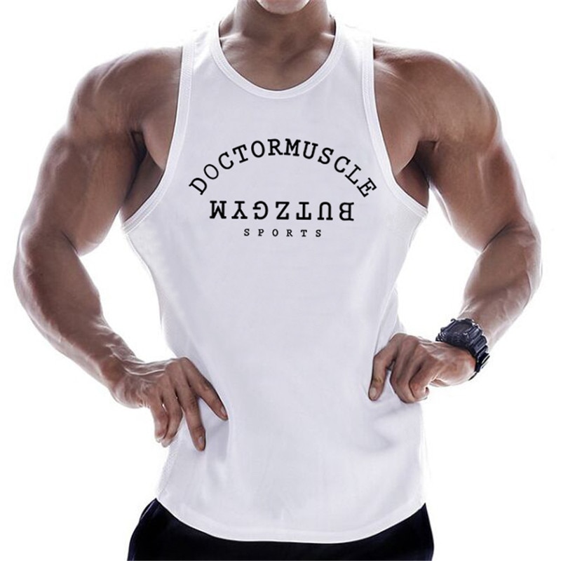 T-shirt sans manches pour homme, vêtement de sport, musculation, Fitness, course à pied, gym, 2020