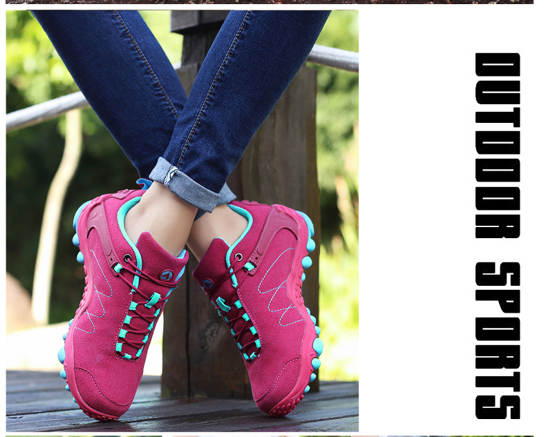 Women Leather Hiking Shoes Outdoor